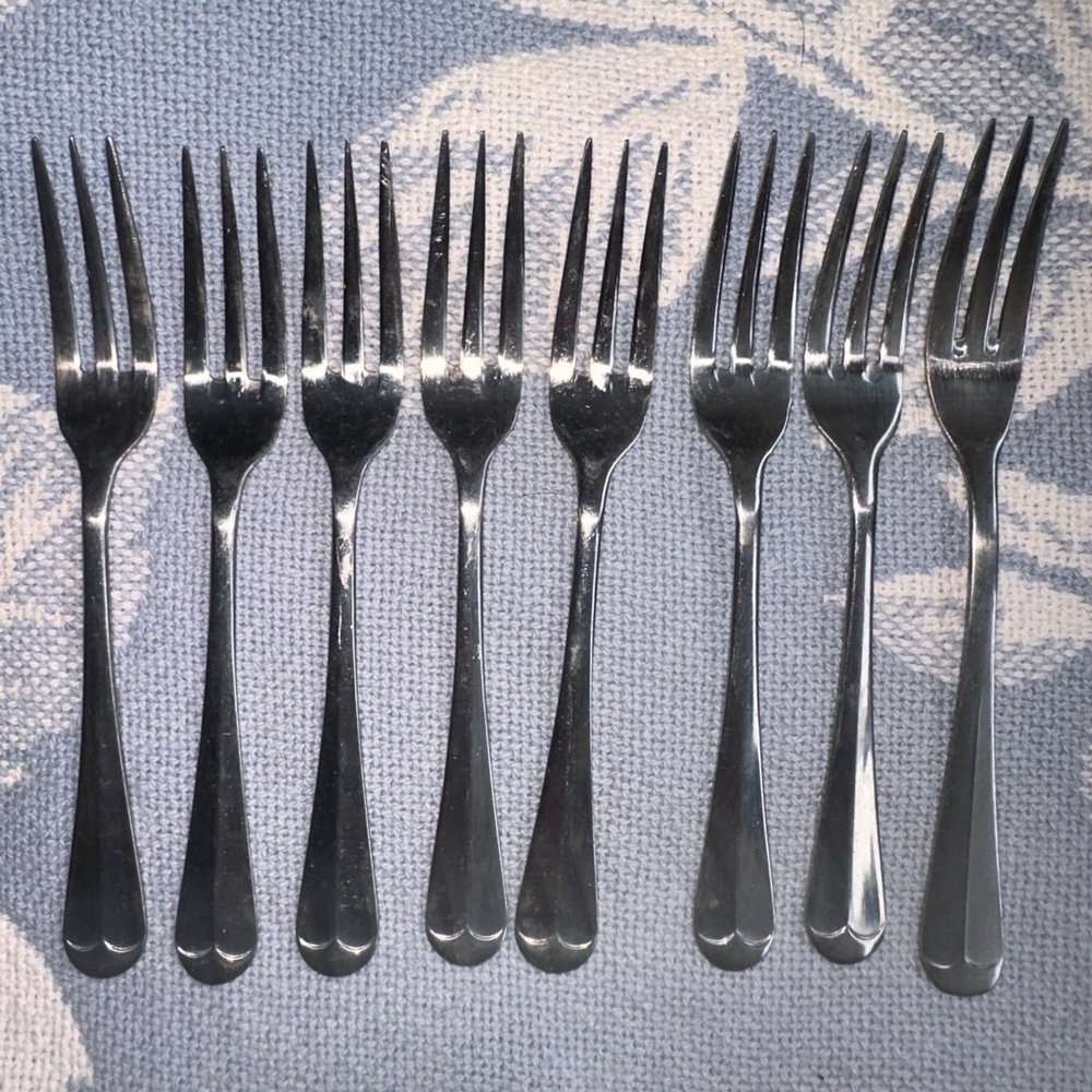 Vintage Imperial Stainless Steel Korea Salad Forks Lot Of 8